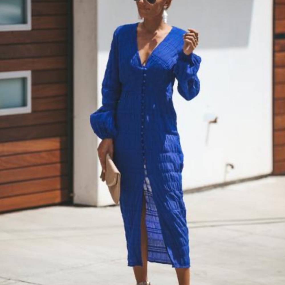 Blue Claire Vici button down dress